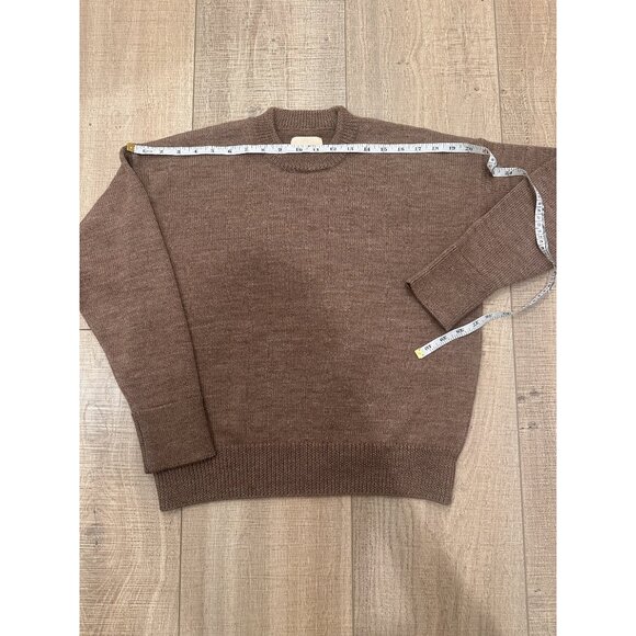 Mate Women's Brown Merino Soft Perfect Crew Neck Pullover Sweaters Size Small - Picture 6 of 7